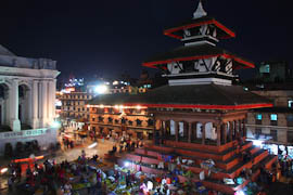 Der Durbar Square von Kathmandu bei Nacht